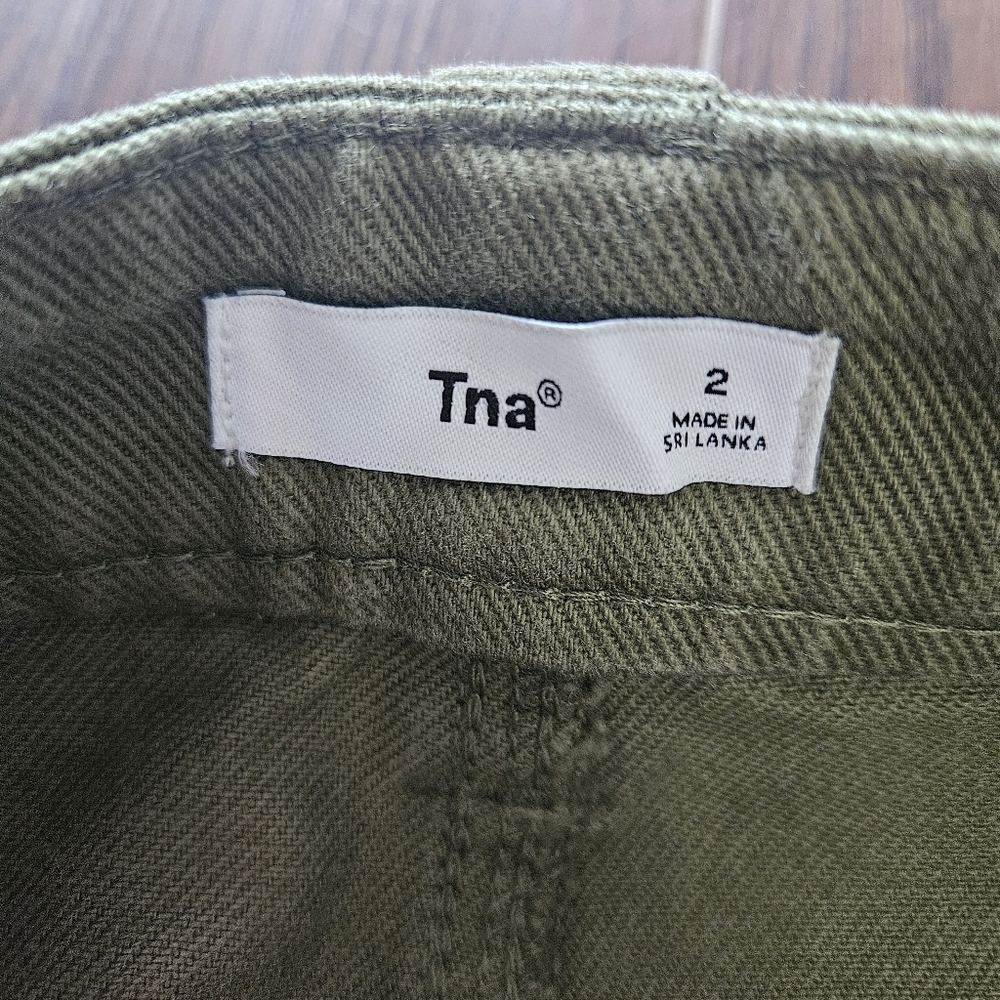 Aritzia TNA Greenwich Pant High-Waisted Carpenter Twill Olive Green Pants Size 2 - Picture 8 of 13